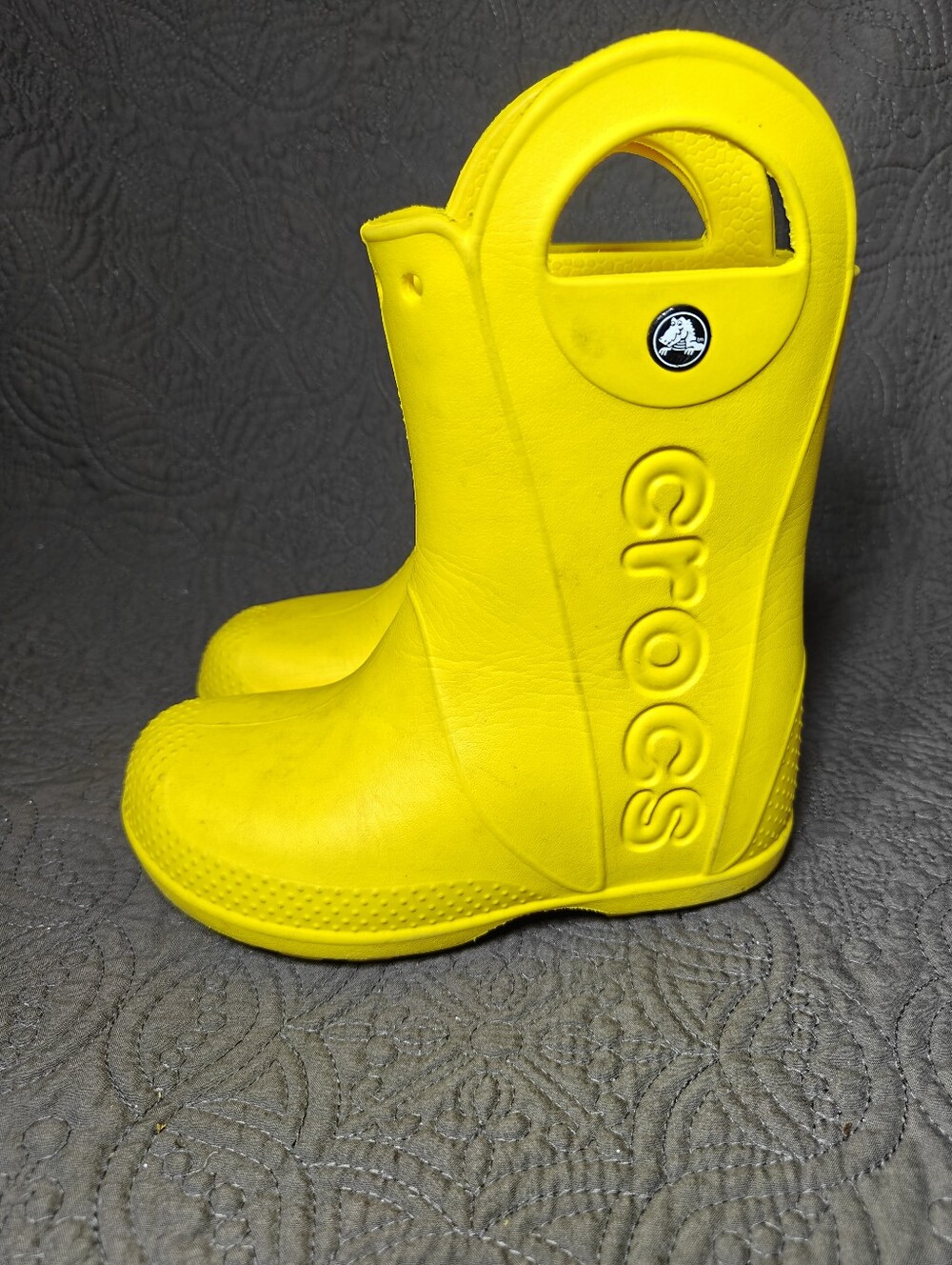 Toddler Handle It Yellow Pull On Pink Rain Boot Size Toddler Size 12